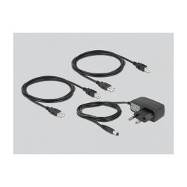 DeLOCK Conmutador USB 2.0 Switch para 2 Ordenadores a 2 Dispositivos, 0,48 Gbit/s, Negro, Plástico, Incluye Cable USB Tipo A a B