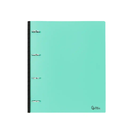 Liderpapel Carpeta 4 Anillas Redondas 25 mm Polipropileno DIN A4 Ultra Compacta Lomo Extensible 4 cm Verde Menta