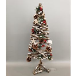 DKD Home Decor Árbol de Navidad Marrón Verde Rojo Nevado Madera LED 70 cm Precio: 16.89000038. SKU: B175CHRT2T