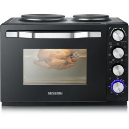 Severin TO 2074 Horno Tostador con Placas de Cocción, 30 L, Negro, Independiente, Parrilla, 2500 W