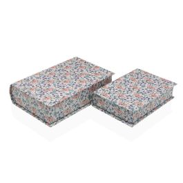 Versa Set de 2 Libros Ramo, 5.5x15x22 cm, Lienzo y Madera MDF (2 Unidades)