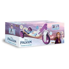 Smoby Patinete Plegable 3 Ruedas Frozen de Madera y Metal con Manillar Regulable y Reposapiés Antideslizante
