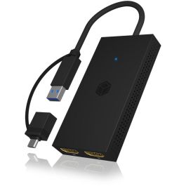 ICY BOX BU-ST Splitter HDMI a USB + USB a USB-C Adapter Negro