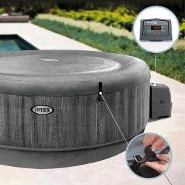 Intex Purespa Jacuzzi Hinchable Burbujas Greywood Deluxe PVC 4 Personas 795 Litros Redondo Ø196x71cm