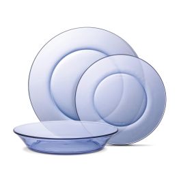 Duralex Vajilla Marine Lys 12 piezas, Platos Llano 23.5 cm, Hondo 19.5 cm, Postre 19 cm (2 Unidades)