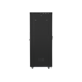 Lanberg Armario Rack 19 Pulgadas 42U 600x1000 Negro con Puerta de Vidrio y Ventiladores