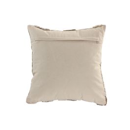 DKD Home Decor Cojín Boho de Algodón Beige 45x45 cm - Pack de 2 Unidades Hecho a Mano con Cremallera