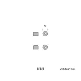 Edm Pack 2 uds. Soporte Barra Armario Latón Ø12 mm