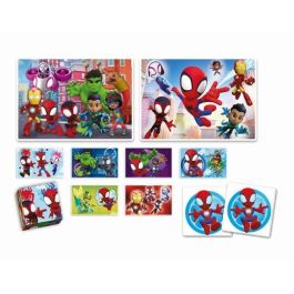 Clementoni CLE8005125182954 Edukit Spidey 4 en 1: Puzzles 30 y 48 piezas, Nota, 6 Cubos - Niños 4+ años