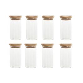 Especiero Basicos DKD Home Decor Transparente Natural 12 x 11 x 31 cm Set de 8