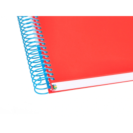 Antartik Cuaderno espiral A4 micro tapa forrada 120 hojas 90 gr liso color rojo