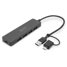 DIGITUS Hub USB 3.0 de 4 Puertos Slim con Adaptador USB-C y Cable de 0,2m Precio: 29.49999965. SKU: B1DPST8LSV