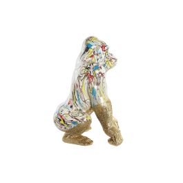 DKD Home Decor Figura Gorila Dorado Multicolor Resina 28.5 x 26.5 x 41 cm