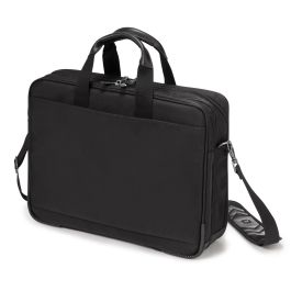 DICOTA Eco Top Traveller PRO Maletín Toploader 14.1" Negro Poliéster Reciclado, Asa, Bandolera, Compartimento Tablet y Documentos
