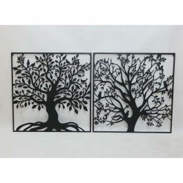 Decoración de Pared DKD Home Decor Árbol Metal (98 x 1 x 98 cm) (2 Unidades)