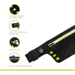 Schildkrot SCH3830058980347 Cinturón para correr Wheel Bee Running Riñonera Night Runner con luz LED