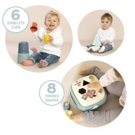 Smoby Caja Despertar y Baño 3032161401041 - 3 Juegos de Despertar para Bebés a Partir de 12 Meses, Fabricado en Francia