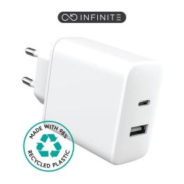eSTUFF INFINITE USB-C PD 20W + USB-A 12W, EU Plug - White - 98% Recycled Plastic Precio: 22.79000031. SKU: B1G5GZX24C