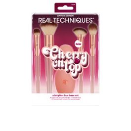 Real Techniques Set de Brochas de Maquillaje Cherry On Top A Brighter Hue 6 Piezas - Para Base, Corrector, Polvos e Iluminador