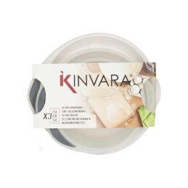 Kinvara Set 3 Bol Medidor con Silicona 1.5L, 2L, 2.5L - Beige, Gris Claro, Gris Oscuro (12 Unidades)