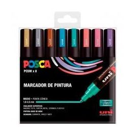 POSCA Marcador PC-5M-8C Pintura No Permanente Punta Bala 1.8 - 2.5 mm Estuche 8U C-Surtidos Precio: 21.49999995. SKU: B1HEJ75KBJ