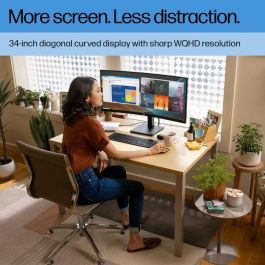 HP P34hc Monitor Curvo Ultrawide 86.4cm (34") Quad HD 3440x1440 21:9, 5ms Respuesta, Productividad Mejorada