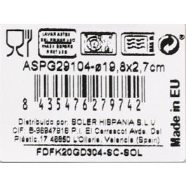 Inde Plato Postre "Aspe" Montecarlo Gris 20 cm (12 Unidades)