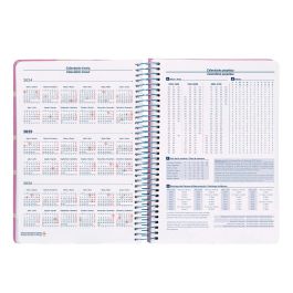 Agenda Espiral Liderpapel Classic A4 2025 Dia Pagina Rosa Papel 70 gr