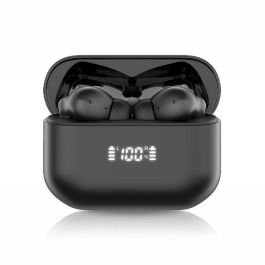 Daewoo Auriculares TWS Inalámbricos Bluetooth 5.4 Negro, Cancelación Activa de Ruido (ANC) y ENC, Pantalla Nivel de Carga, 35mAh auricular, 450mAh estuche