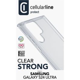 Cellularline Clear Strong Funda Rígida con Bordes de Goma para Samsung S24 Ultra Transparente, Protección Anticaída