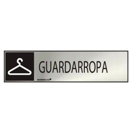 Normaluz Cartel informativo "guardarropa" acero inoxidable adhesivo 0.8mm 5x20cm