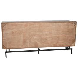 DKD Home Decor Buffet Moderno Mueble de Salón de Acacia y Metal Natural 175x45x80 cm con 3 Puertas y 3 Estanterías