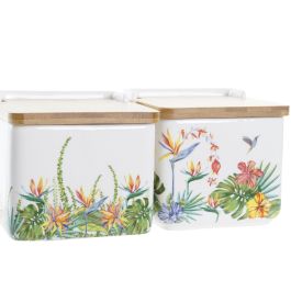 DKD Home Decor Salero Tropical Multicolor de Dolomite y Bambú, 750ml, Apto Microondas y Lavavajillas (4 Unidades) DKD Home Decor Salero Tropical Multicolor de Dolomite y Bambú, 750ml, Apto Microondas y Lavavajillas (4 Unidades)