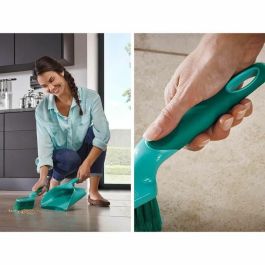 Leifheit 41410 Conjunto de Pala y Cepillo, Mango Ergonómico con Revestimiento Flexible, Fijación del Cepillo a la Pala