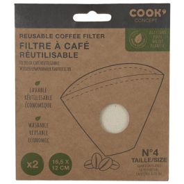 Cook Concept Juego de 2 Filtros de Café Reutilizables Algodón Nº4 Lavables 16,5x12cm Precio: 1.5900005. SKU: B12HKZKDAB
