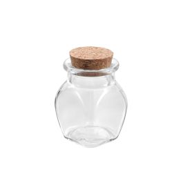 La Mediterranea Tarrito Vidrio Tapon Corcho 60 ml - 4.4 x 4.3 x 6.5 cm (36 Unidades)