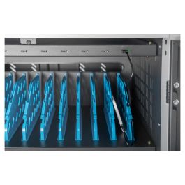 Digitus Armario de Carga Móvil para 30 Portátiles/Tabletas hasta 15.6", USB-C, con Desinfección UV-C, 540W, Negro, Ruedas, Gestión de Cables, Cierre con Llave