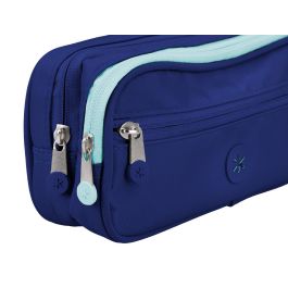 Estuche Portatodo Antartik Fusion Flex 3 Cremalleras Azulmarino Compañero Mochila 100x60x220 mm