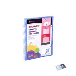 Carchivo Carpeta Archivex-Star Espiral PP Extra 80 Fundas A4 con Sobre y Cierre con Gomas, Azul Precio: 13.6900005. SKU: B19KQGKVBV