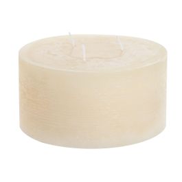 DKD Home Decor Vela Básicos Cera Crema Natural 1050g 70h, 3 Mechas, 15x15x7.5 cm (6 Unidades)