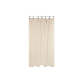 DKD Home Decor Cortina Cottage Natural de Poliéster con Trabillas y Lazos 260 cm Largo x 140 cm Ancho