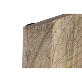 DKD Home Decor Decoración Pared Moderna, Natural con Hojas, Set de 9 piezas, de MDF y Madera de Mango, 90x90 cm