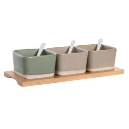 Set de Aperitivo DKD Home Decor 29 x 11,5 x 1,5 cm Porcelana Multicolor Bambú Escandinavo Precio: 5.59000035. SKU: B14R73RS79