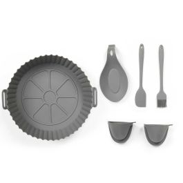 Kinvara Set 6 Utensilios Air Fryer de Silicona Gris 20.5x23.5x6 cm (Set de 12)