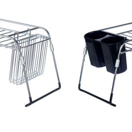 Soporte Fregadero Metal Doble Cubertero Kinvara 44x11x16 cm, Plata/Negro (4 Unidades) Soporte Fregadero Metal Doble Cubertero Kinvara 44x11x16 cm, Plata/Negro (4 Unidades)