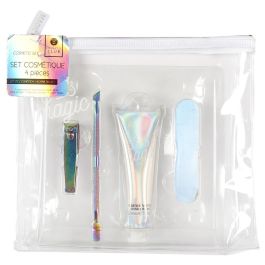 Cosmetic Club Juego De 4 Accesorios Manicura Neceser Transparente Iridiscente