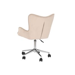 DKD Home Decor Silla Loft Crema Metal/Poliéster Plateado 56.5x80x52 cm