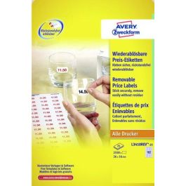 Etiquetas De Precios Avery Adh.Removible A4 Blanca Caja 25H 26X16 Mm 2.550 Uds.(L3410Rev) Precio: 19.89000057. SKU: B134PYKM49
