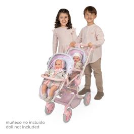 Decuevas Silla Gemelar Plegable y Multiposición para Muñecas de hasta 52 cm - Edad Recomendada +3 Años - Materiales: Metal, Plástico, Poliéster