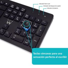 Ewent Teclado Inalámbrico Multimedia EW3256, Diseño Español QWERTY, Tecnología 2.4G, 13 Teclas Multimedia